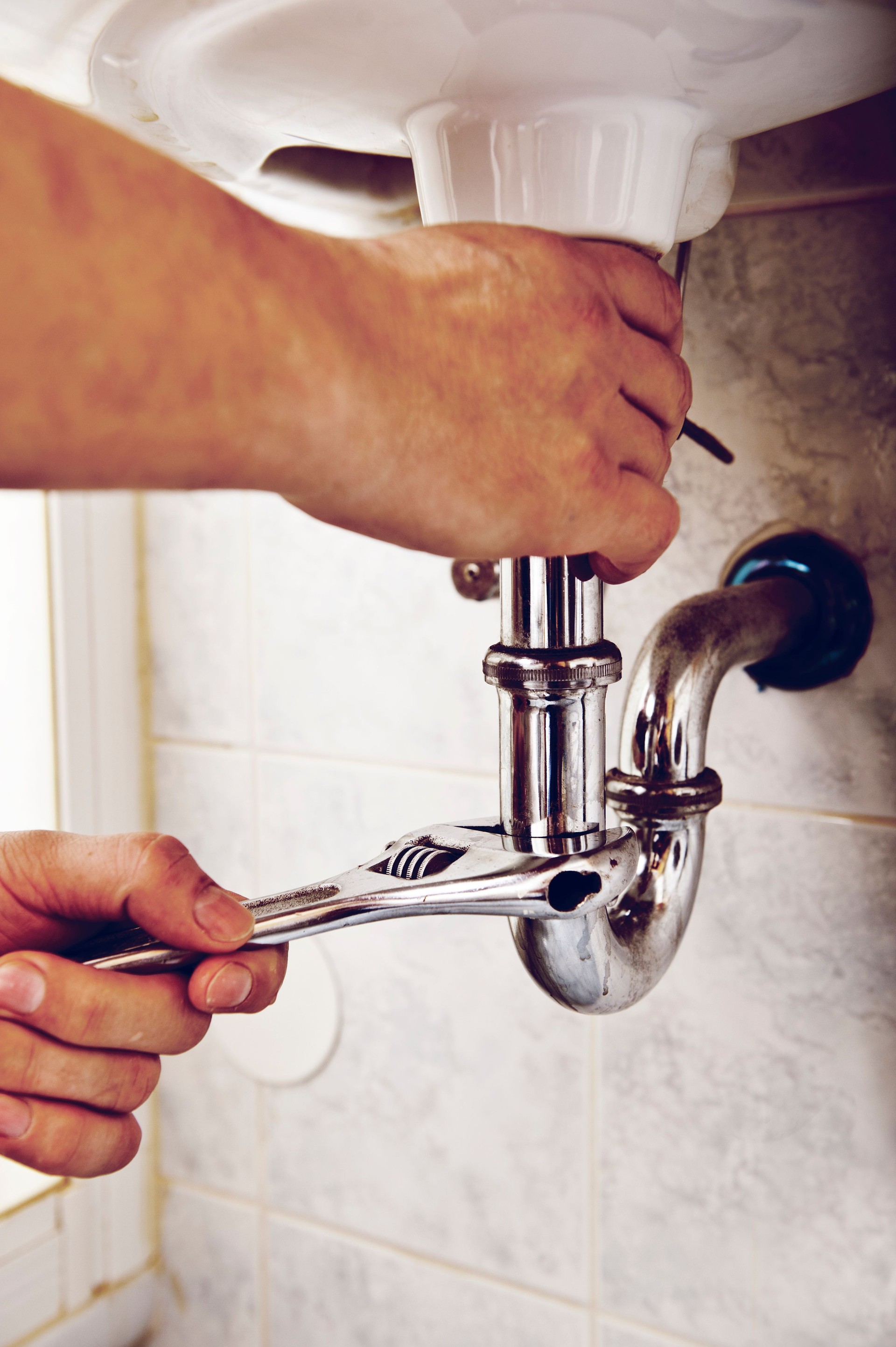 Plumber at work